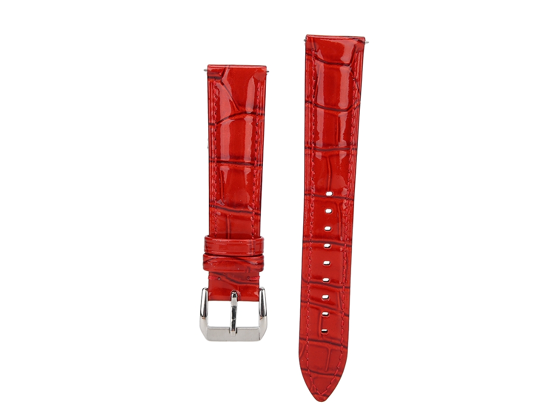Correa De Reloj Ajustable De Cuero Pu Universal Para Hombre Y Mujer 18mm Rojo