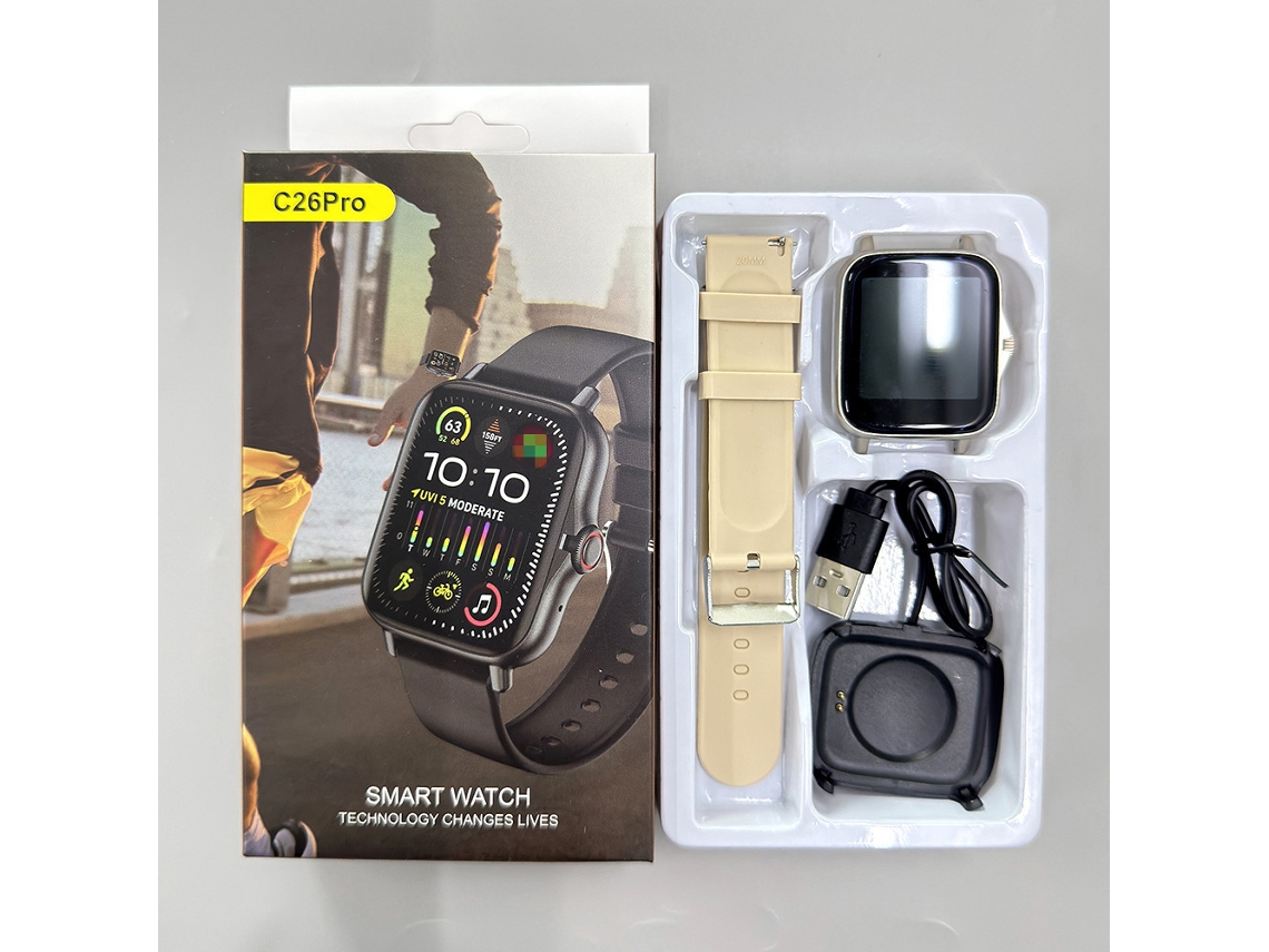 Smartwatch GTS4, Y13 com chamadas Bluetooth, monitoramento de saúde, monitoramento de frequência cardíaca, C26pro 1,44 polegadas, tecido (d)