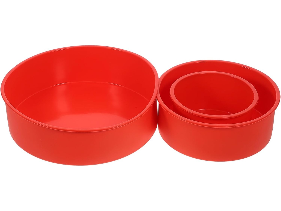 Conjunto De 3 Formas Redondas De Silicone Reutilizáveis Para Bolos