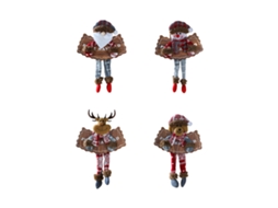Laxiscreed Conjunto De 4 Enfeites Natalinos Com Boneco De Natal, Rena E Papai Noel Para Porta E Janela
