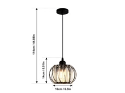 Rebe-lâmpada Pendente De Vidro Com Estilo De Cabo Simples E Moderno, Com Luz Quente De 12w Para Corredor, Pórtico, Varanda Preta 1§2§3