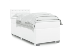 Vidaxl Cama com Molas/colchão 80x200 Cm Couro Artificial Branco