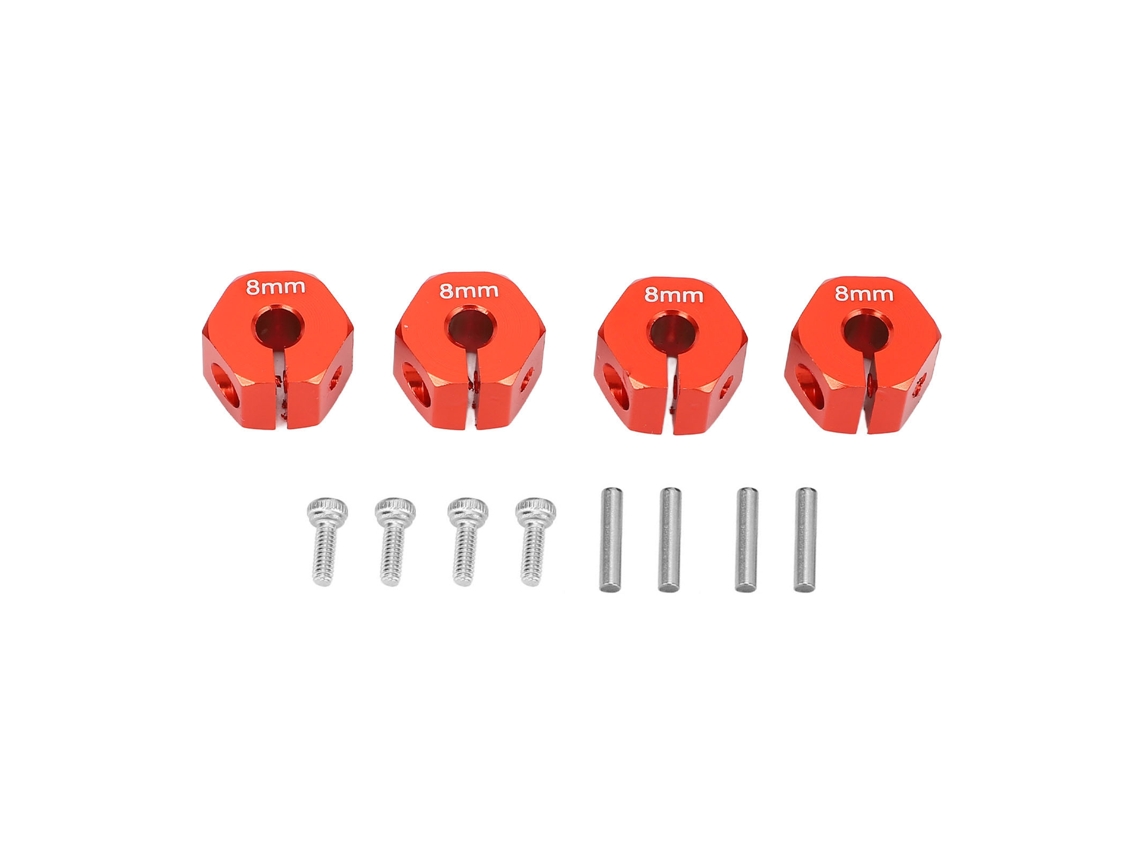 Adaptador de cubo de roda hexagonal Mali de 8 mm em alumínio para SCX10 CC01 Wraith 90027 90034 com Buraco 4,0 mm vermelho
