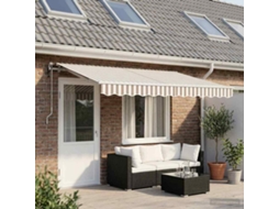 Vidaxl Toldo Retrátil Cinza Claro E Branco 4 × 3 M Tecido E Alumínio