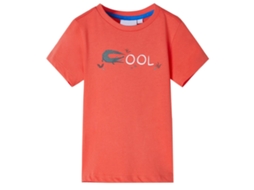 T-shirt Manga Curta Para Criança Vermelho-claro 116