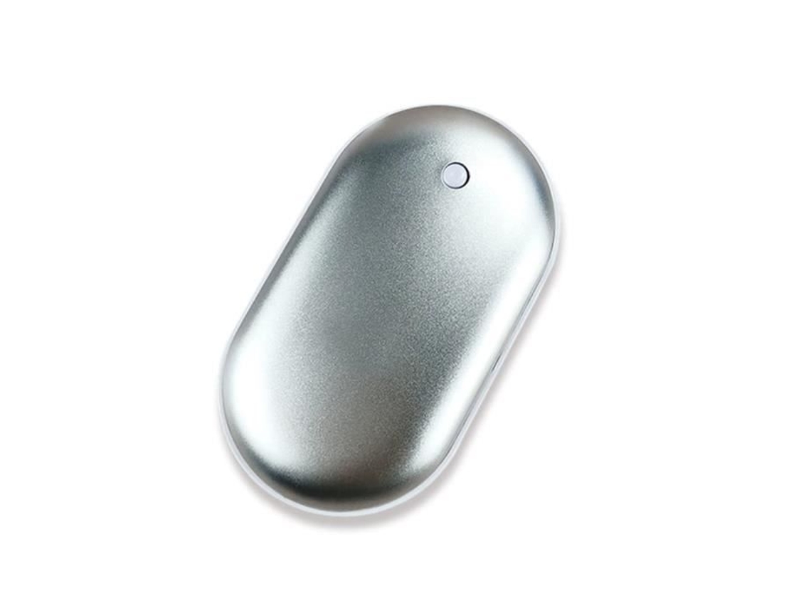 Carregador portátil aquecedor USB e aquecedor de mãos no inverno 200mAh recarregável (prata) BININBOX