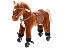 Cavalo Para Crianças Acima De 36 Meses Com Rodas Sons De Relincho E Pedais Carga 60 Kg 55x23x60 Cm Marrom