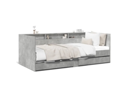 Sofá cama com Gavetas Sem Colchão Cinzento Cimento 100x200 cm MAISON EXCLUSIVE