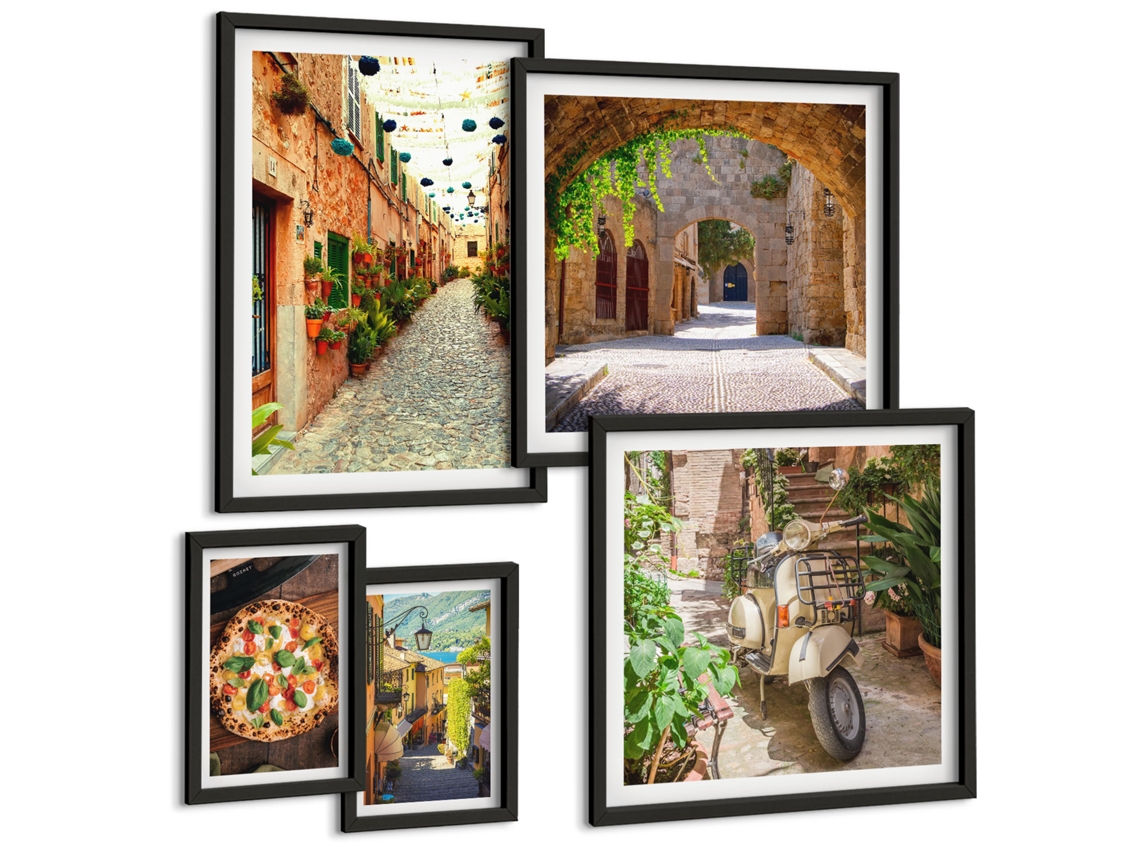 Conjunto De Pinturas Ruazinhas Encantadoras Pratos Italianos Espelharte (5 Peças)