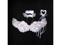 Asas De Anjo Luminosas Com Luzes Led, 3 Modos De Iluminação, Para Festas De Fantasia E Halloween, Tamanhos S/m Branco