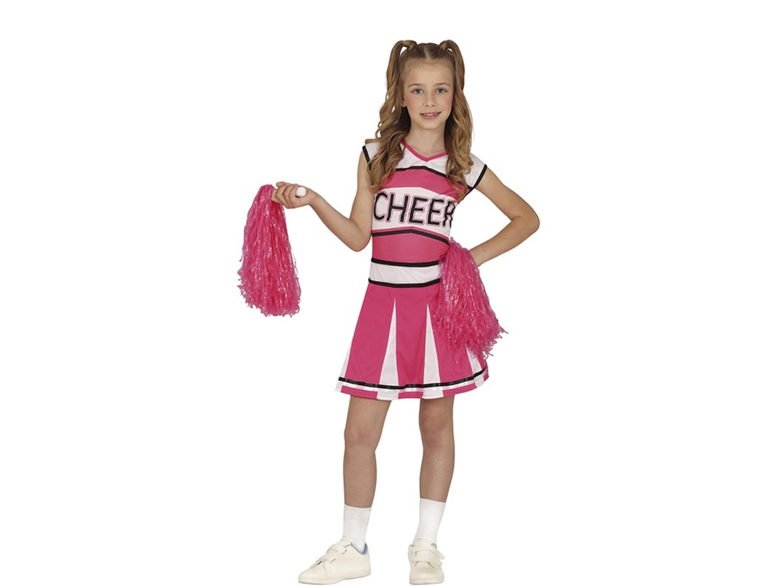 Fato de líder de claque rosa para menina