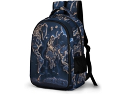 Mochila Mapa Mundi Para Meninas Meninos, Escolar De Arte Jovens De 14 Anos, Leve Com Design De Porta
