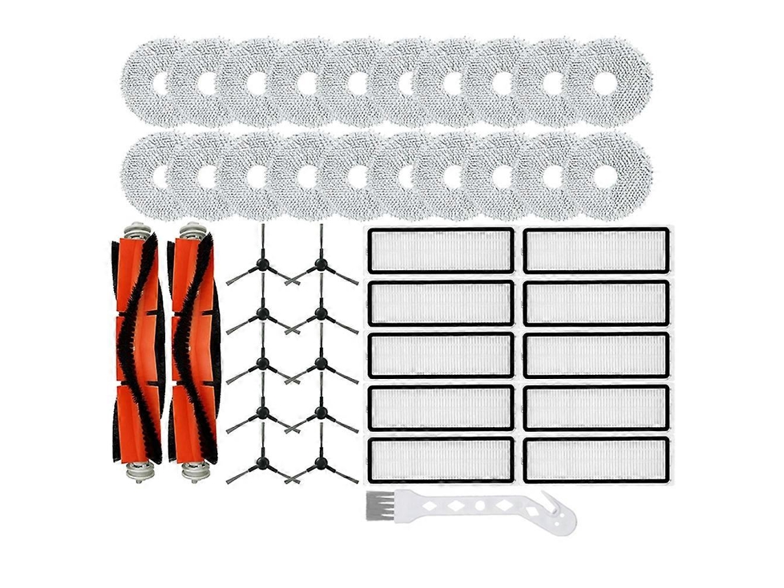 Peças De Reposição Para Aspirador Robô Xiaomi S20+ / S10 Plus / B108gl / B105 / B108cn B113cn: Escova Lateral Principal, Filtro E Pano De Limpe_ptg