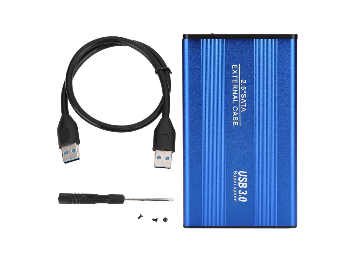Capa Externa Para Disco Rígido Usb3.0 Sata 2.5'' Hdd/ssd Box Azul (sem Disco Rígido)