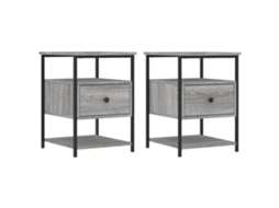 Bedside Cabinet, Bedside Cabinets Vidaxl Cinzeto Madeira Processada (n/a)
