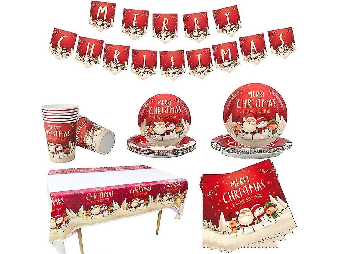 Conjunto De Talheres Descartáveis ​​​​de Natal Para 16 Pessoas. Loja Olysi