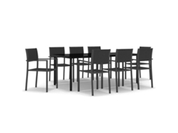 Maison Exclusive - 9 Pcs Conjunto De Jantar Para Jardim Preto