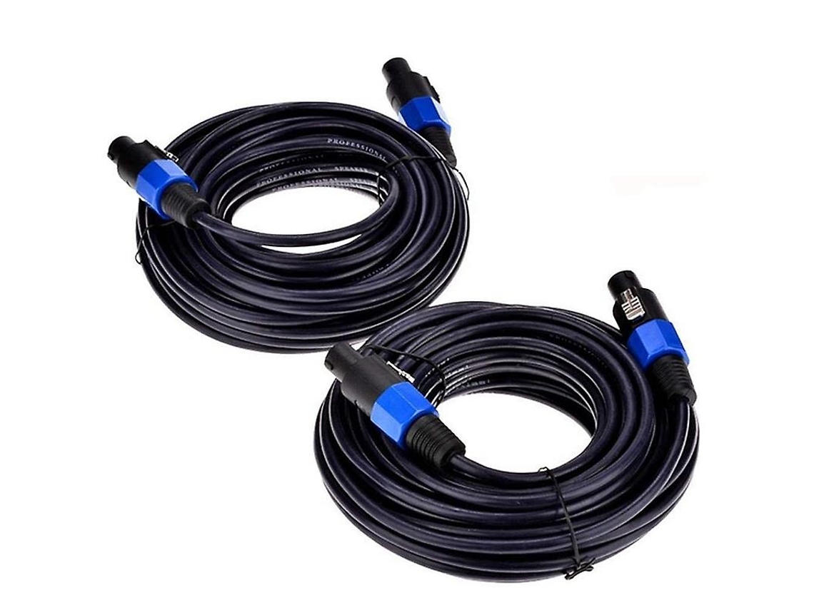 Pacote Com 2 Cabos Speakon Macho Para Speakon De 7,6 M, Cabo De Áudio Profissional 12 Awg Para Caixas De Som De Dj Brilvibera