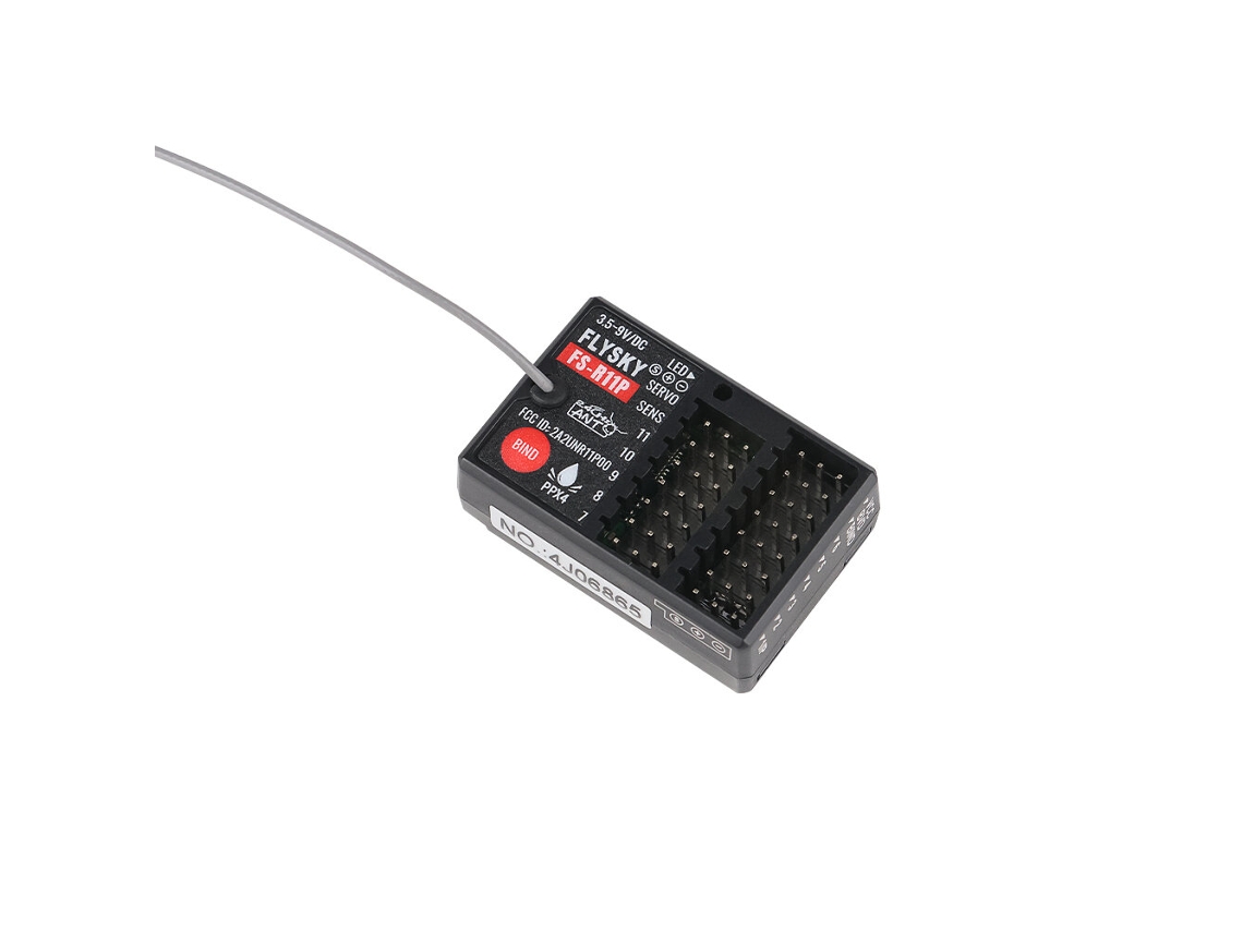 1 Unidadeflysky Fs r11p 2.4ghz 11ch Ant Protocol Pwm Ppm I bus S.bus Receptor Compatível com Transmissor Fs g11p para Carro, Barco e Tanque Rc MDUG
