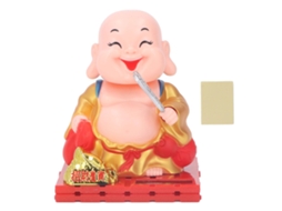 Rebe-figura De Buda Monje Com Energia Solar, Mão Automática Mexendo, Decoração Para Casa E Carro, Cor Dourada