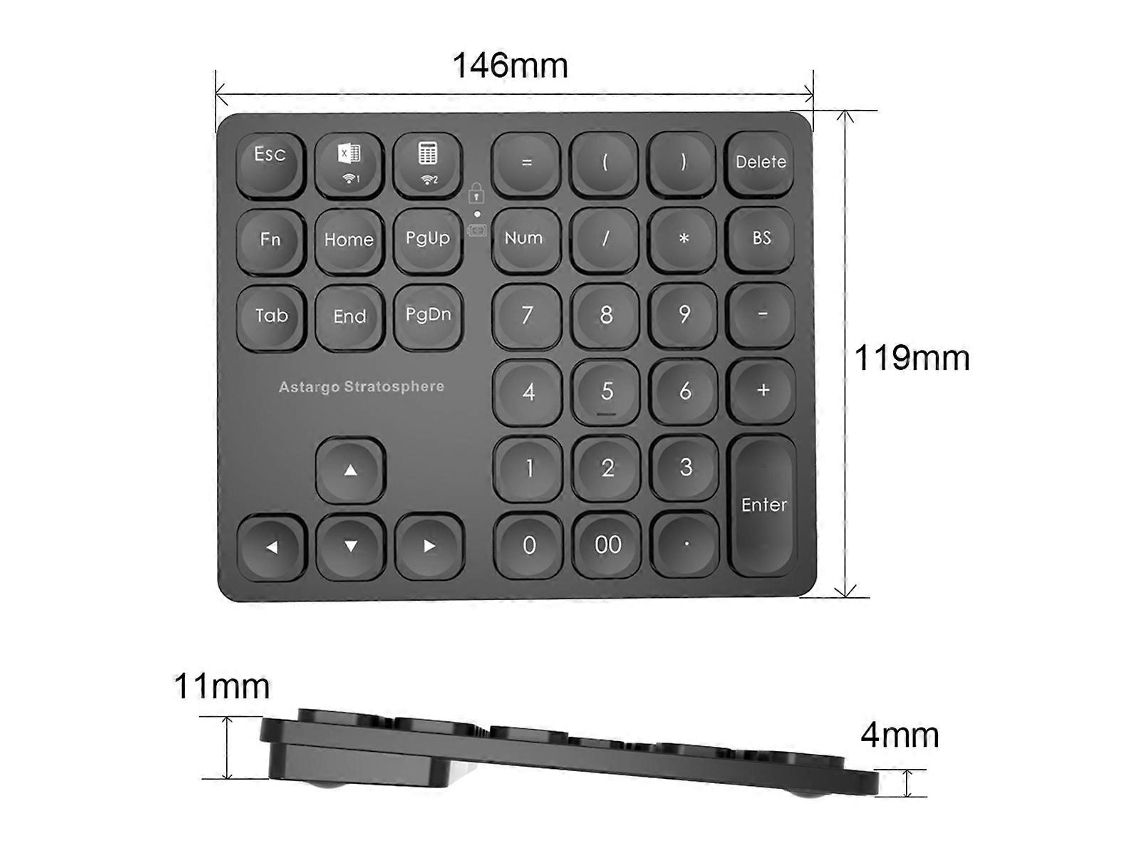 Teclado Numérico Sem Fio De 36 Teclas, Teclado Numérico Portátil Ly Ebike