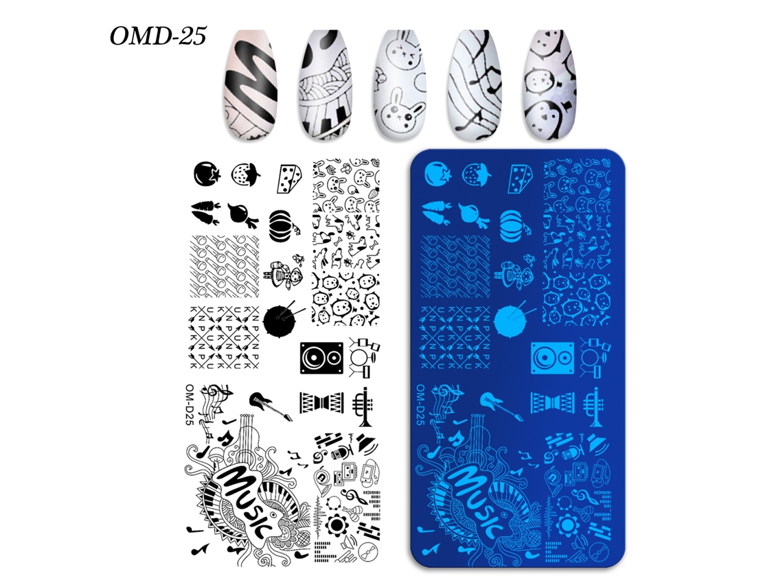 Placas De Transferência De Unhas, 3 Peças Retangularesom-d25