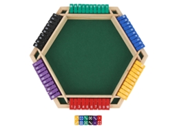 Primerox jogo de Dados Shut The Box de Madeira para 6 Jogadores com 12 Dados Tabuleiro 38,2x33,5cm