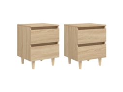 Bed Cabinet, Bed Cabinets Vidaxl Marrom Madeira De Pinho (n/a)