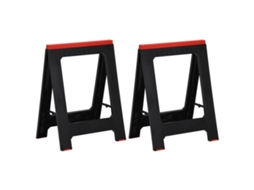 Vidaxl Cavaletes Dobráveis 2 Pcs 350 Kg Polipropileno Preto E Vermelho
