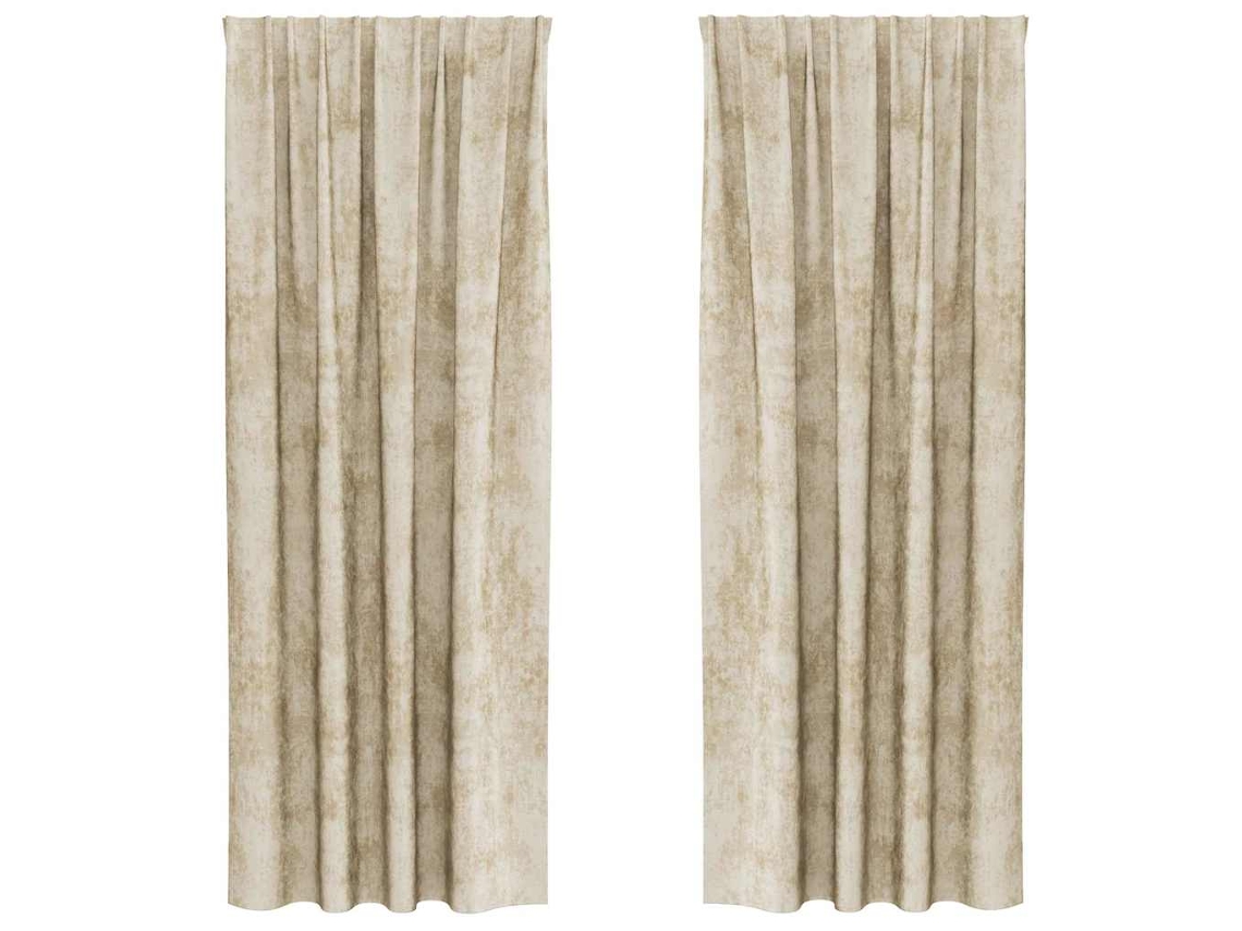 Maison Exclusive - Cortinas De Veludo 2 Unid. Creme 225 X 140 Cm Veludo