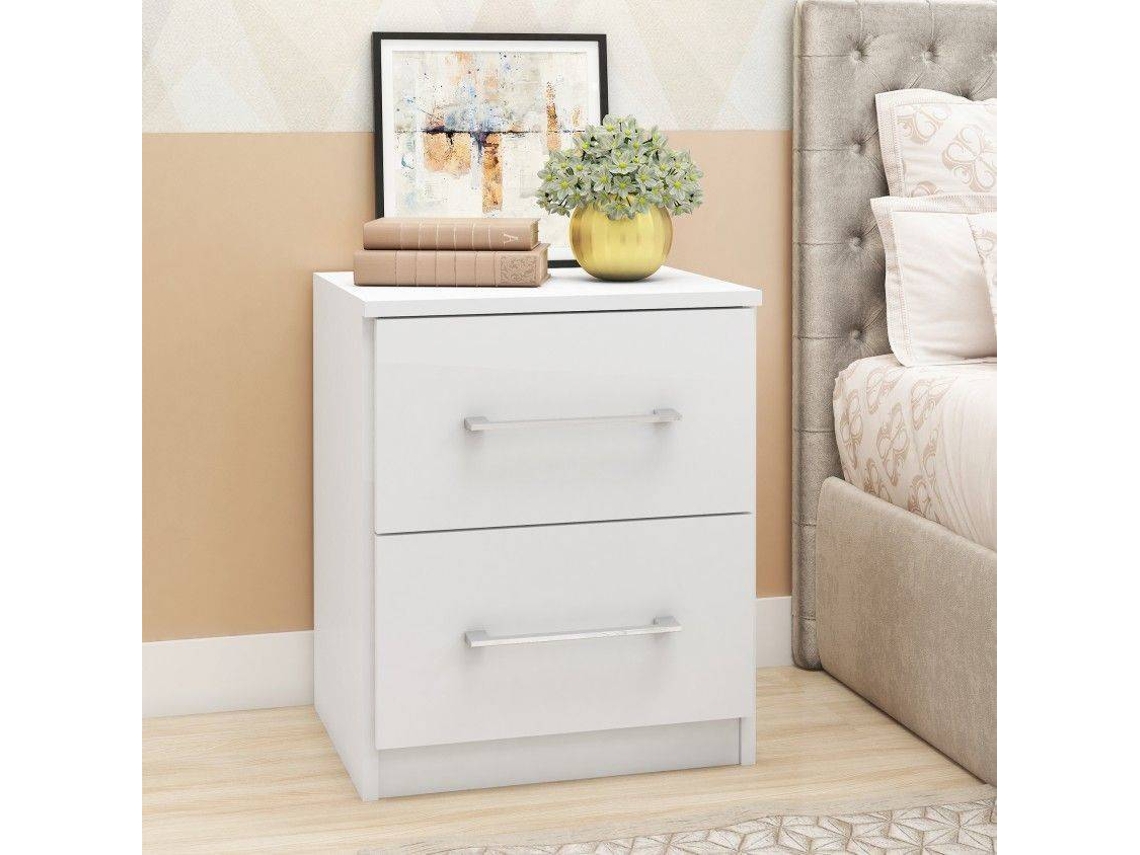 Mesa de Cabeceira STREIGHTEX April Branco (40 x 48 x 33 cm)