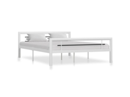 Vidaxl Estrutura De Cama 120x200 Cm Metal Branco E Preto