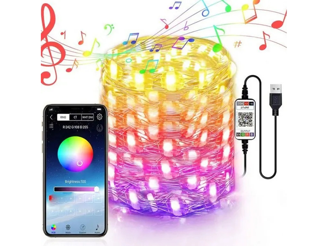 10m Fada Luzes Pisca Natal Led Usb Plug Luzes String