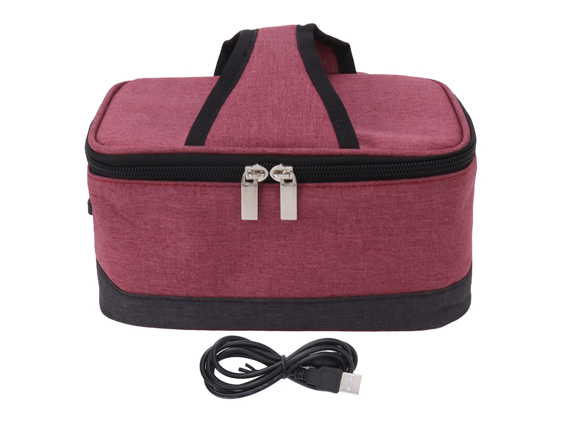 Bolsa Térmica Elétrica Usb para Alimentos Aquece Portátil para Viagem e Trabalho Vinho Tinto | S/MARCA
