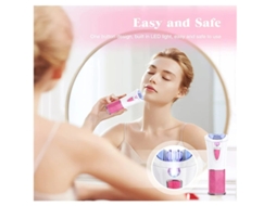 Depilador Facial Depilação Facial Sem Fio para Mulheres Removedor de Pelos Faciais e Corporais Mini Depilador Elétrico com Luz Led Aparador de YIZHOOD