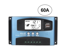 Controlador de carga solar MPPT MPPT 40-50-60-100A Display LCD USB duplo 12V 24V (60A) A723 S/MARCA