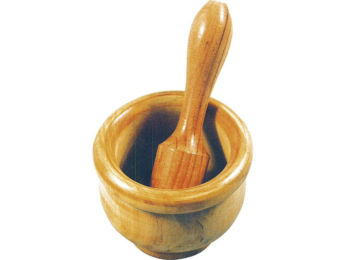 Mortero madera con mango 12 cm