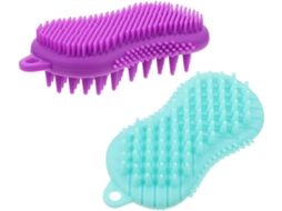 Escova De Banho Silicone Ipetboom 2 Peças Para Limpeza Corporal, Escova De Massagem Manual Para Lavar O Cabelo No