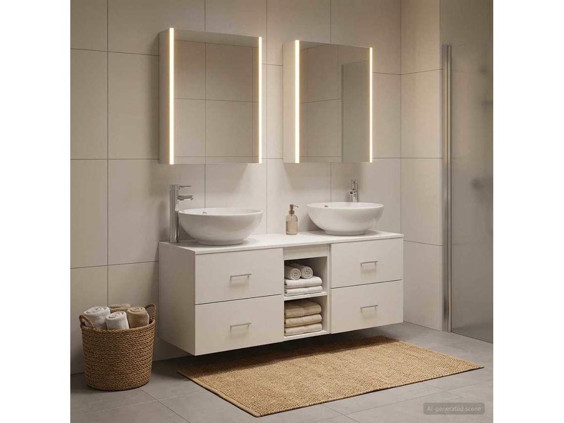Vidaxl Conjunto De Móveis Para Banheiro 5 Pcs Branco