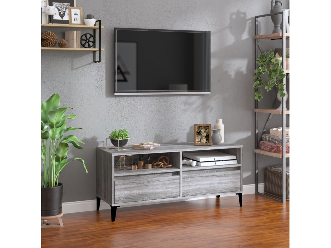 Vidaxl Móvel de Tv 100x34,5x44,5 Cm Derivados Madeira Cinzento Sonoma