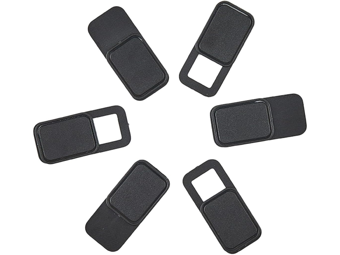 Protetor De Webcam Deslizante Em Metal Preto, 6 Peças, Proteção De Privacidade, Resistência Ao Calor, Formato