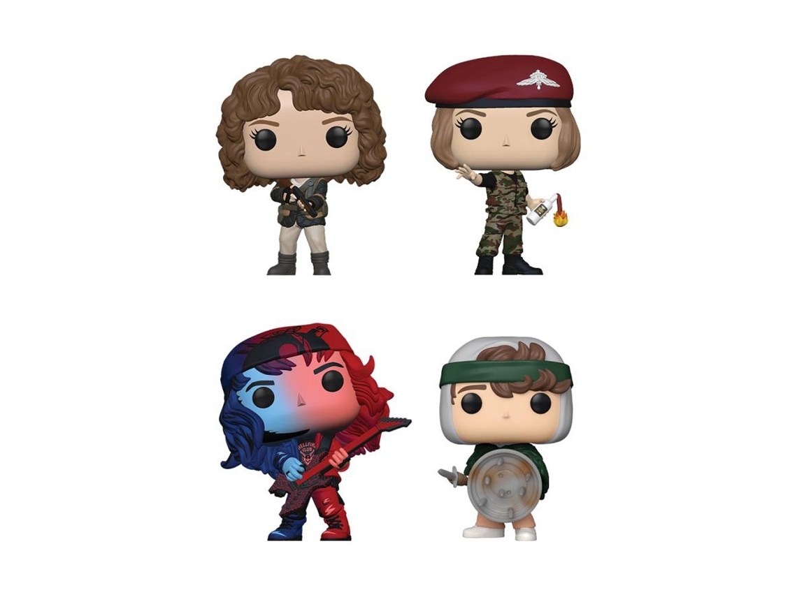 Figura Funko COISAS ESTRANHAS Nancy Robin Eddie & Dustin Us Ex. Pop! 4Pk (Outlet Caixa Aberta)