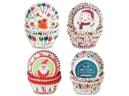 Conjunto De 400 Peças Formas Bolo Estampadas Da Série Natalina, Utensílios Confeitaria, Prato Papel Antiaderente.
