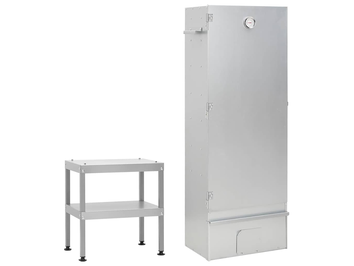 Vidaxl Defumador Com Mesa Aço Galvanizado