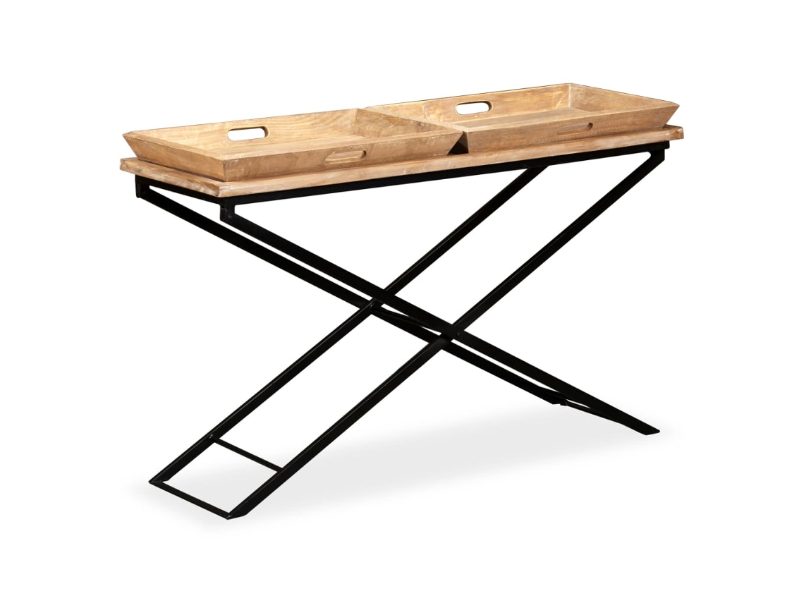 Vidaxl Mesa Consola Madeira De Mangueira Maciça 130x40x80 Cm