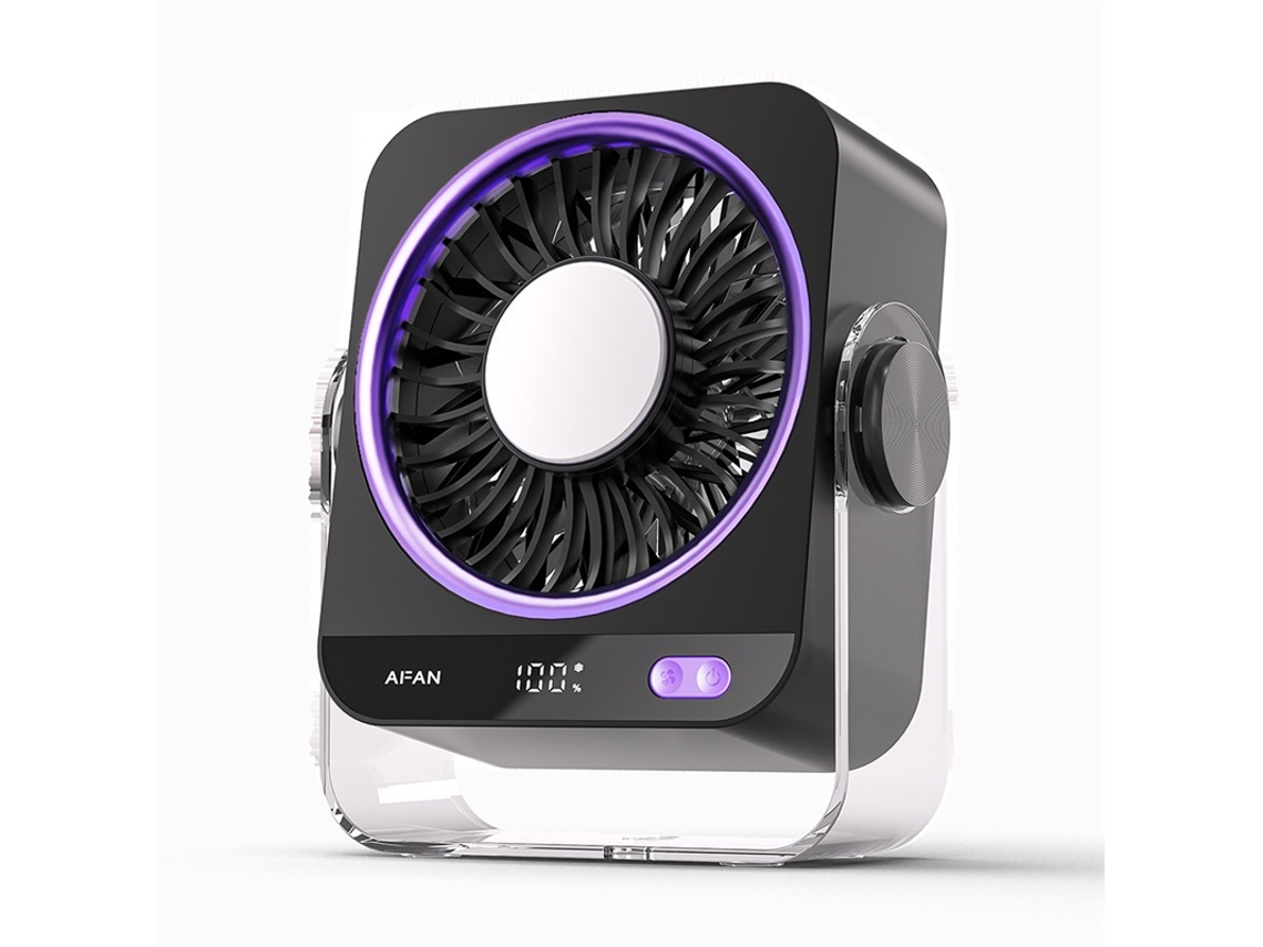 Ventilador de mesa USB, 3600mAh, 5 velocidades, inclinação, 180°, VOLTEDGE