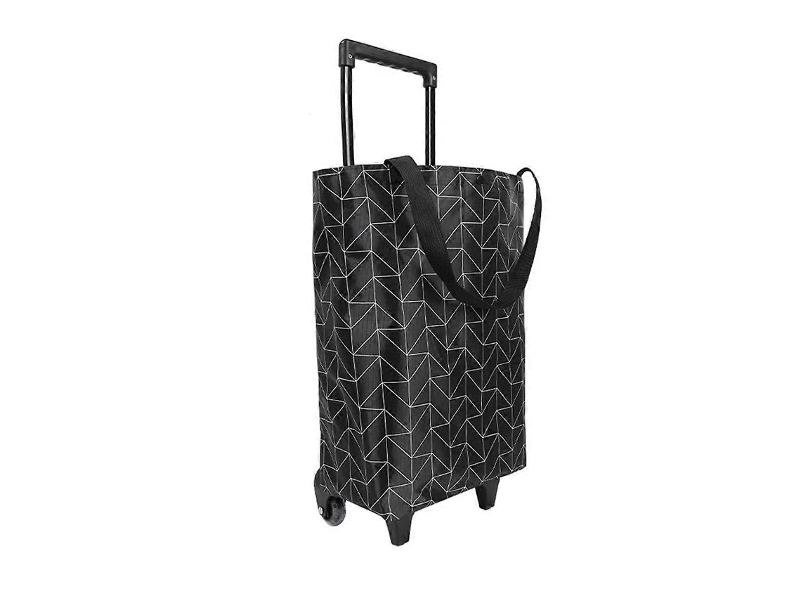 Carrinho de Compras Dobrável Pequeno, Carrinho de Compras com Rodas, Bolsa Dobrável Portátil, Bolsa Impermeável com Rodinhas GOKOCO