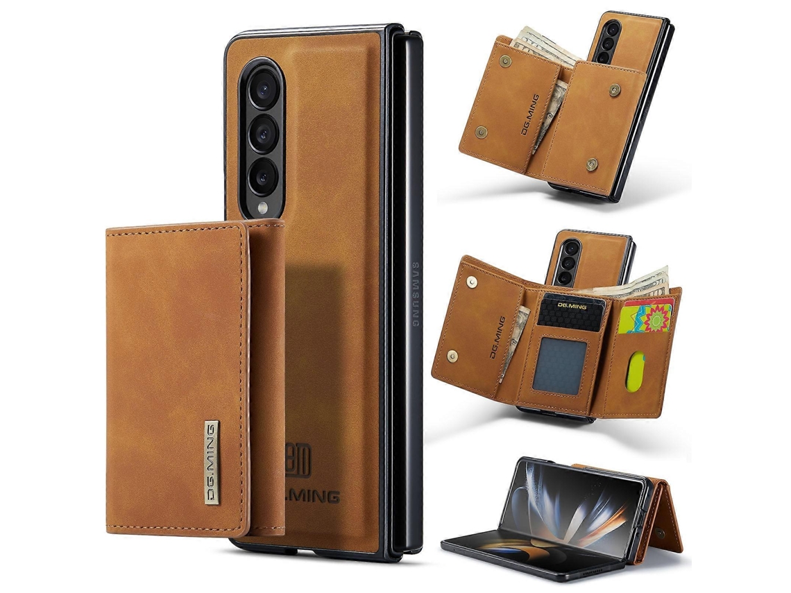 Capa Carteira Dobrável Tripla Para Samsung Galaxy Z Fold4 Dg.ming M1 Series