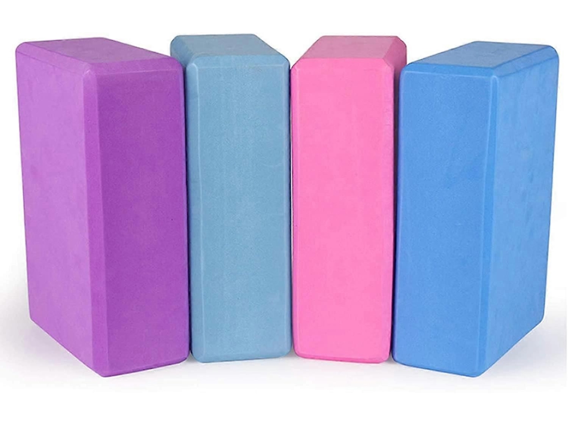 Blocos De Yoga 9x6x3 Polegadas, 4 Blocos De Espuma De Alta Densidade Para Pilates E Meditação.