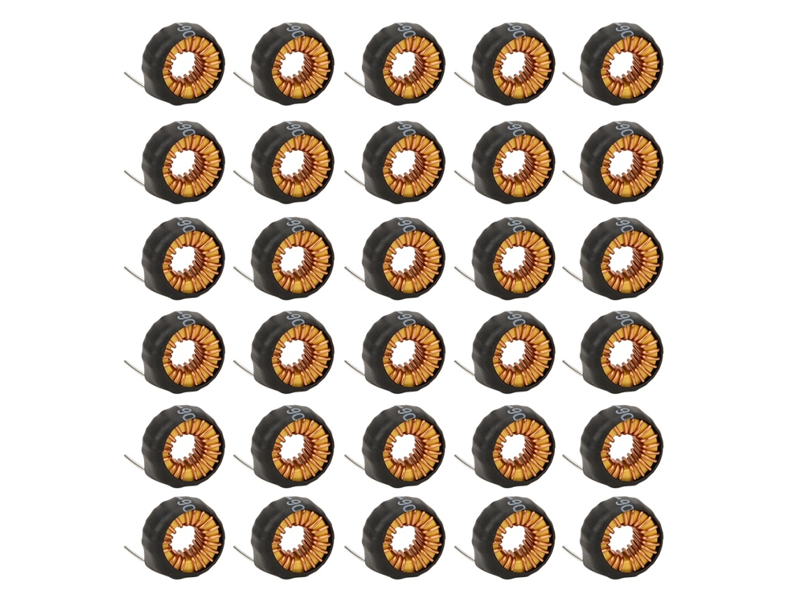 30 Bobinas Toroidais De Cobre Horizontais Com Capa Para Pcb 5026 15uh 6a